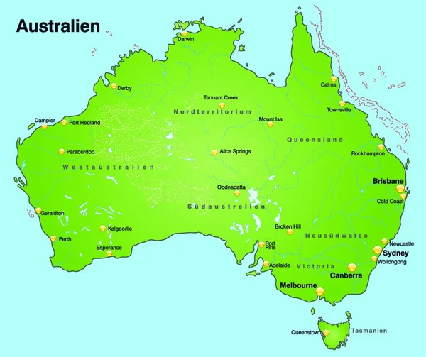 Carte Est Moderne Contient Toutes Les Informations Topographiques Importantes Carte — Image vectorielle