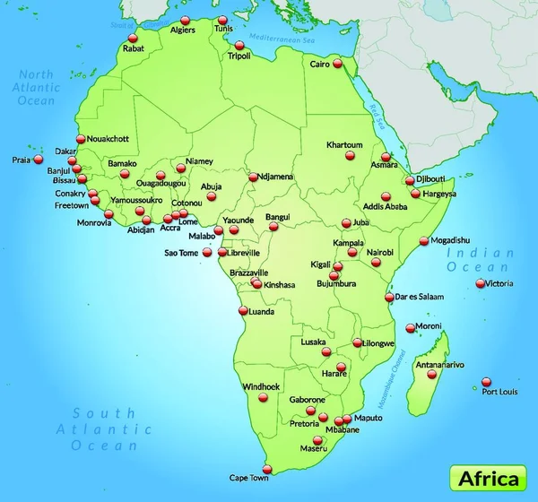 Carte Design Moderne Comprend Toutes Les Capitales Réseau Voies Navigables — Image vectorielle