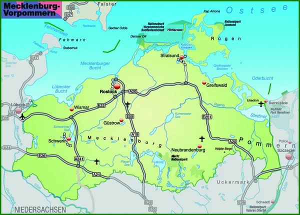 Die Karte Enthält Alle Wichtigen Topografischen Informationen — Stockvektor