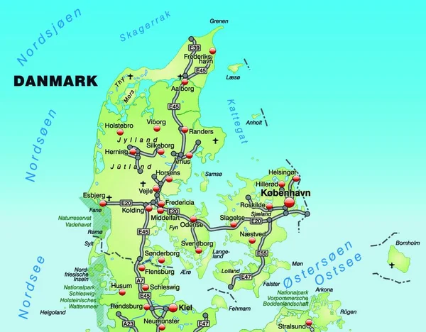 Carte Est Moderne Contient Toutes Les Informations Topographiques Importantes Carte — Image vectorielle