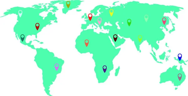 Ilustración Del Mapa Mundial — Vector de stock