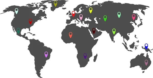 Illustrazione Della Mappa Del Mondo — Vettoriale Stock