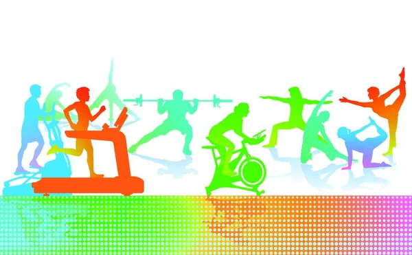 Icône Plate Fitness Sport Illustration Vectorielle — Image vectorielle