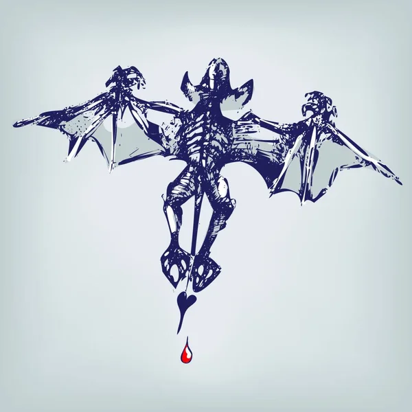 Dessin Vampire Chauve Souris — Image vectorielle