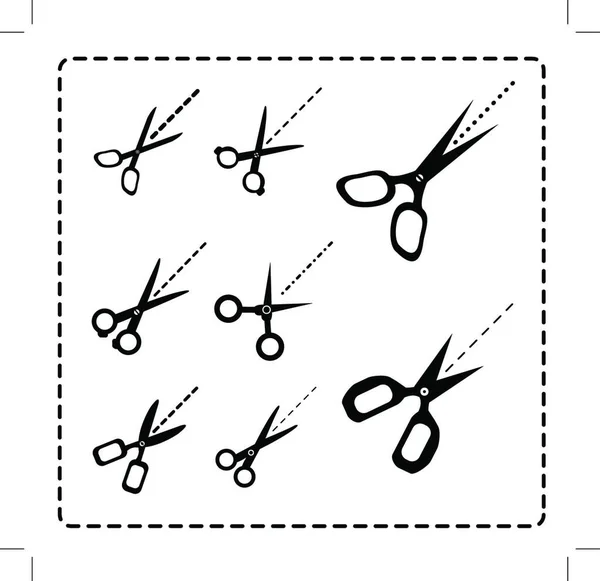 Set Cutting Scissor — Stock Vector