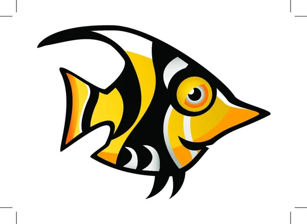 Tropische Fische Unterwasserfauna Flaches Symbol Vektorillustration — Stockvektor