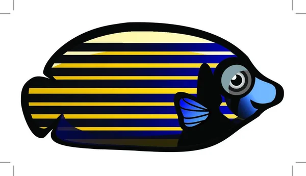 Peces Tropicales Fauna Submarina Icono Plano Ilustración Vectorial — Archivo Imágenes Vectoriales