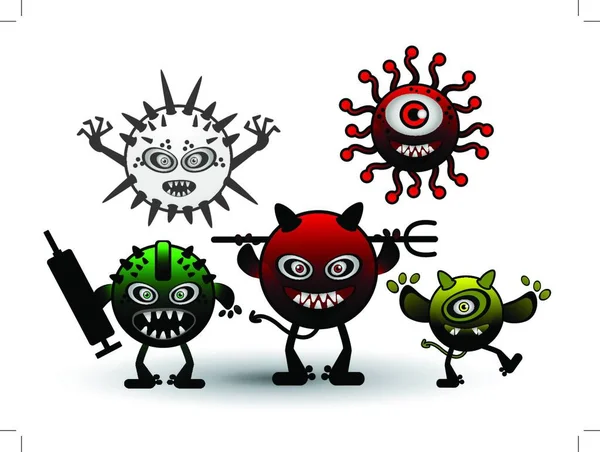 Bacteria Del Virus Células Vacunación — Vector de stock