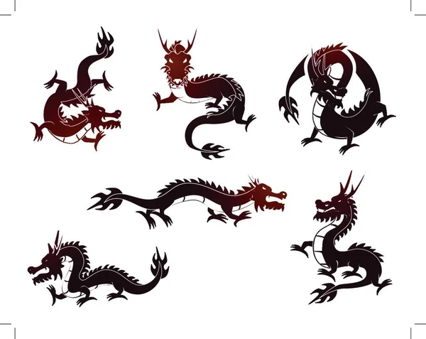 Dragon Icône Plate Illustration Vectorielle — Image vectorielle