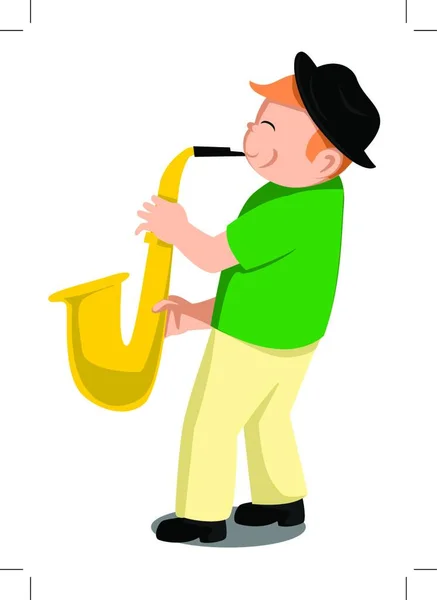 Kindersaxofoon Vectorillustratie — Stockvector