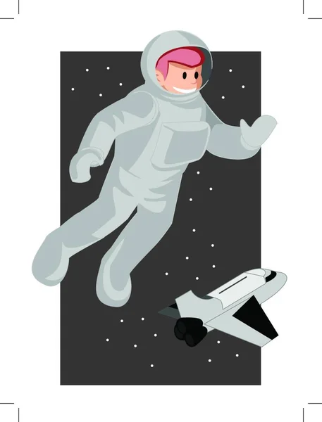 Astronauta Płaska Ikona Wektor Ilustracja — Wektor stockowy