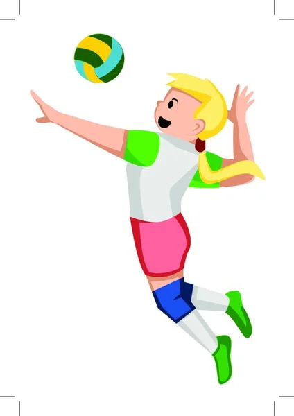 Volleybalspeler Vectorillustratie — Stockvector