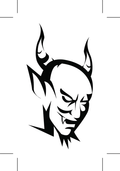 Голова Диявола Векторні Ілюстрації — стоковий вектор