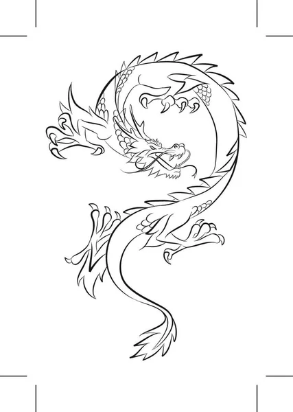 Dragon Tattoo Vector Illustratie — Stockvector