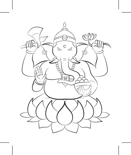 Ganesha Vector Ilustración Hinduismo — Archivo Imágenes Vectoriales