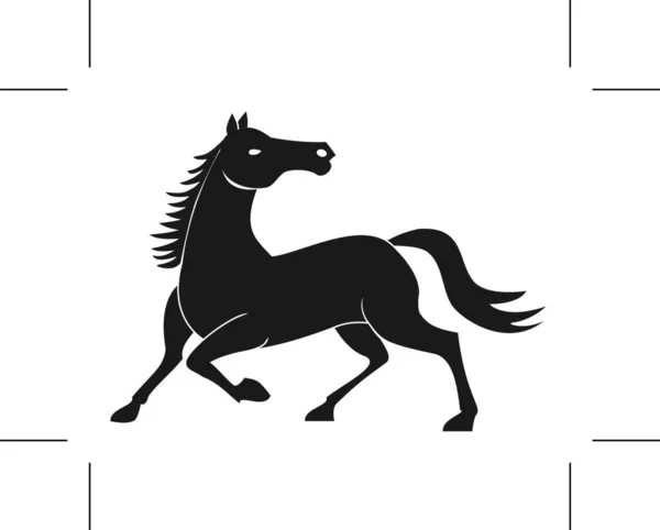 Desenho Cavalo Isolado Branco — Vetor de Stock