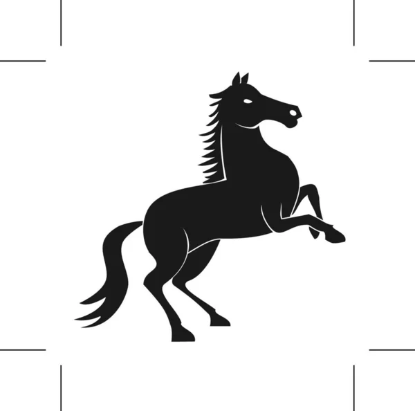 Dibujo Caballo Aislado Blanco — Vector de stock