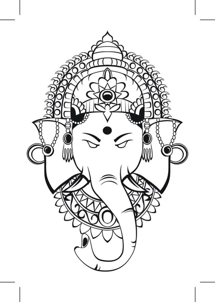 Ganesha Vektor Illusztráció Hinduizmus — Stock Vector