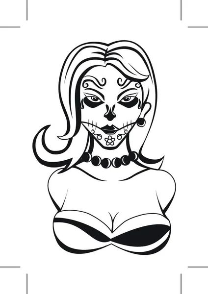 Illustration Vectorielle Une Femme Dans Masque — Image vectorielle