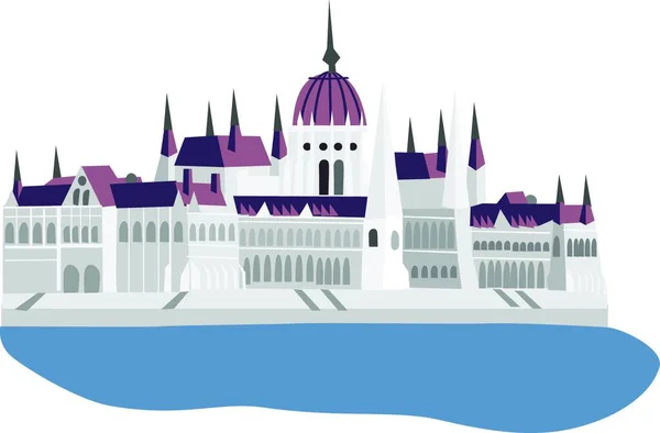 Parliament Hungary Budapest Vector Illustration — Stock Vector