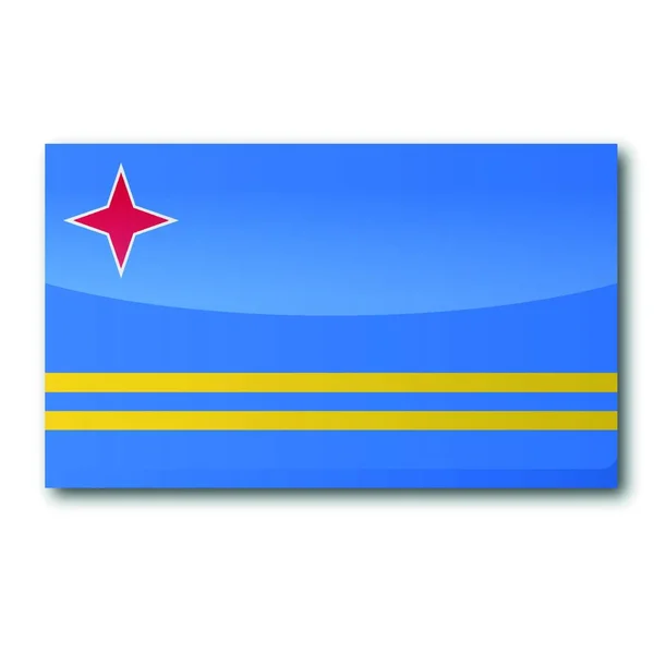 Vlajková Aruba Vektorová Ilustrace — Stockový vektor