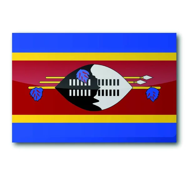 Bandiera Dello Swaziland Illustrazione Vettoriale — Vettoriale Stock
