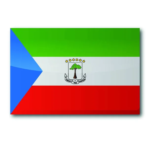 Zászló Egyenlítői Guinea Vektor Illusztráció — Stock Vector