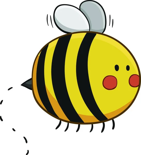 Vektor Ilustrasi Kartun Lebah Terbang Dapat Disunting Penuh - Stok Vektor