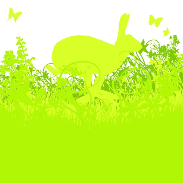 Hare Hops Meadow — Vector de stock