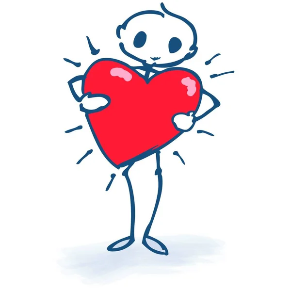 Figura Palo Con Corazón — Vector de stock