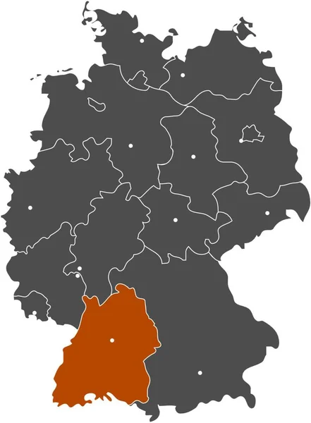 Mappa Della Germania Con Bandiera Nazionale — Vettoriale Stock