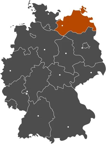 Mecklemburg Pomerania Occidentale Meckpom — Vettoriale Stock