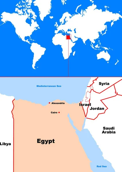 Egito País Que Liga Nordeste África Oriente Médio — Vetor de Stock