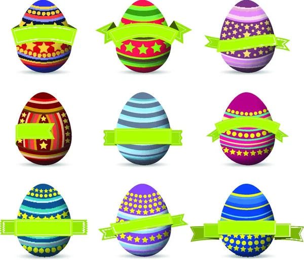 Πασχαλινά Αυγά Χαρούμενο Πάσχα — Διανυσματικό Αρχείο