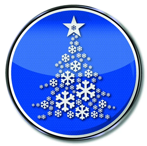 Schild Mit Weihnachtsbaum Und Sternen — Stockvektor
