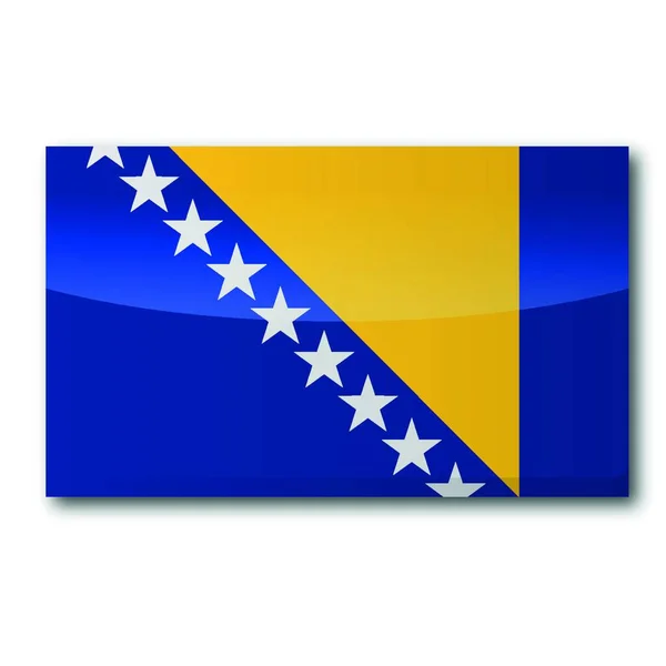 Flag Bosnia Herzegovina Vector Illustration — Stock Vector