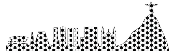 Vektor Illustration Rio Skyline Med Bollen Konsistens — Stock vektor