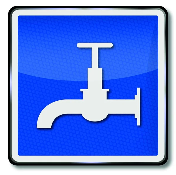 Schifffahrtszeichen Wasserharn Agua Potable — Vector de stock