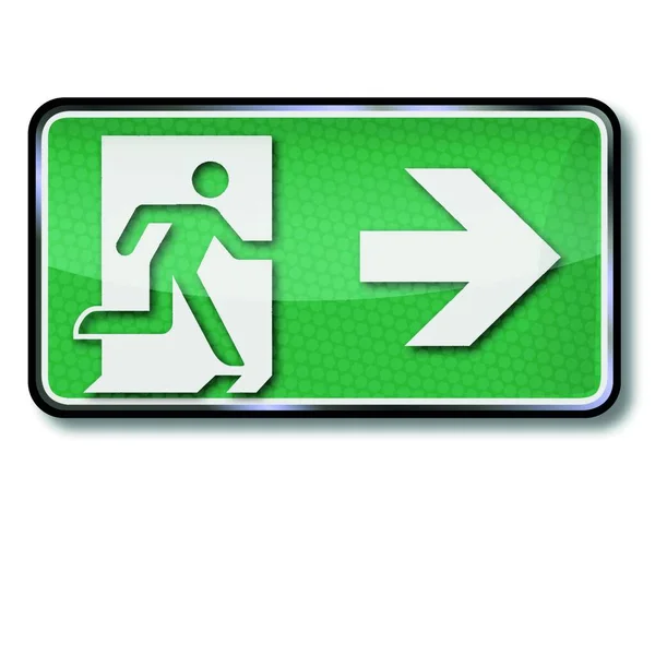 Rescue Sign Escape Route Emergency Exit Right — Stock Vector