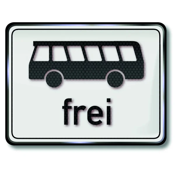 Signo Carretera Libre Para Autobuses — Vector de stock