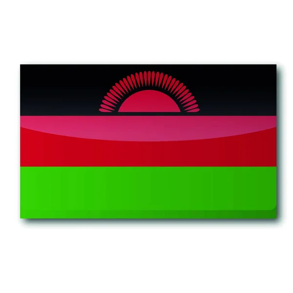 Vlajka Malawi Vektorová Ilustrace — Stockový vektor