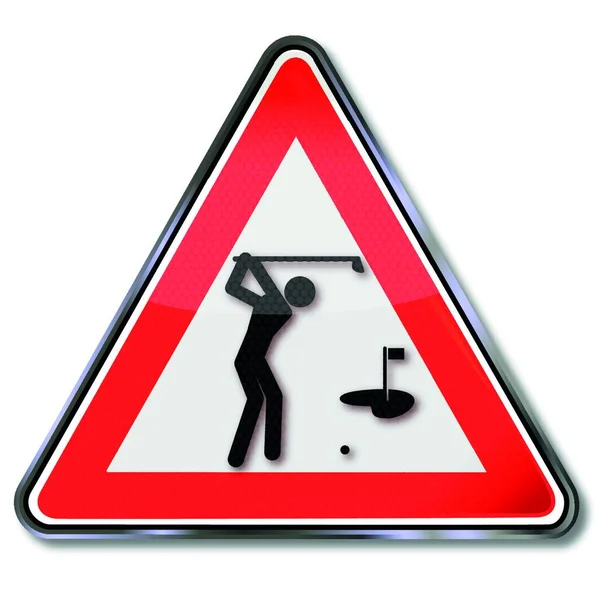 Schild Golf Und Golfer — Stockvektor