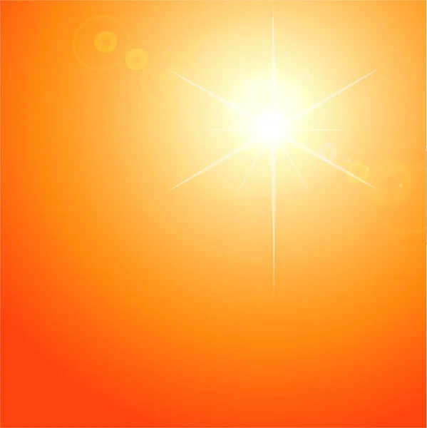 Ilustración Vectorial Del Sol Los Rayos Luz Solar — Vector de stock