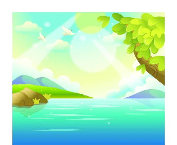 Vista Del Increíble Paisaje — Vector de stock