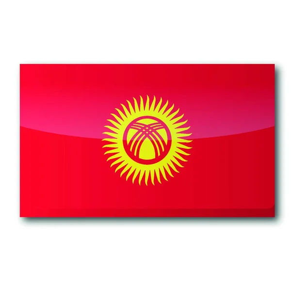 Vlag Kirgizië Vectorillustratie — Stockvector