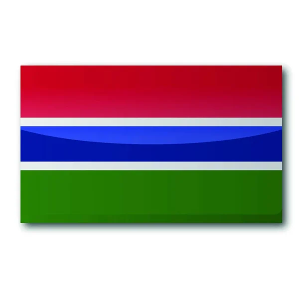 ガンビアの旗ベクトルイラスト — ストックベクタ