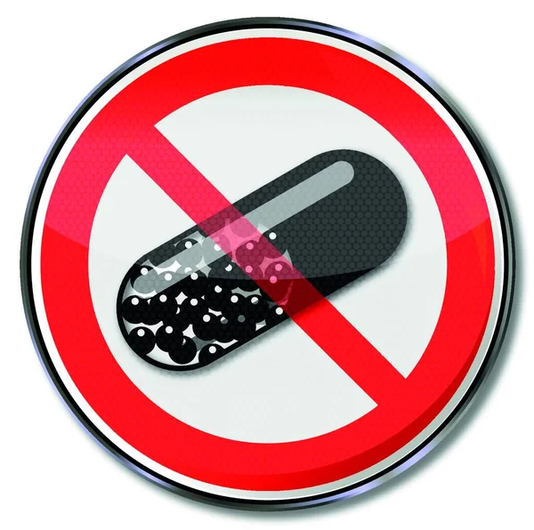 Pirulák Tesztek Tabletták Tilalmára Utaló Jel — Stock Vector