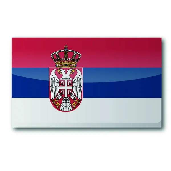 Vlajka Srbska Vektorová Ilustrace — Stockový vektor