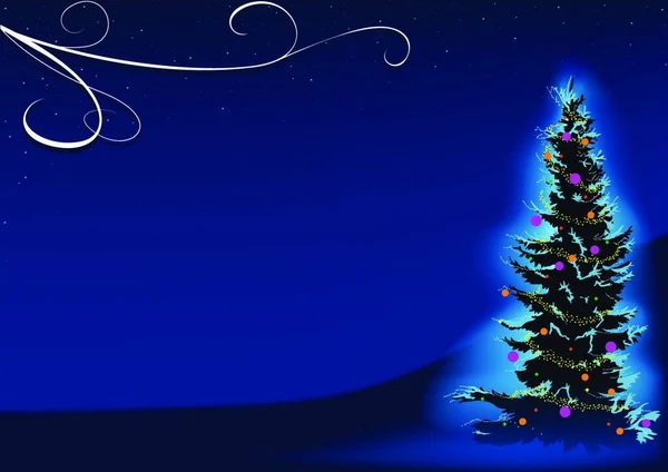 Árbol Navidad Azul Fondo Abstracto Ilustración Vector — Vector de stock