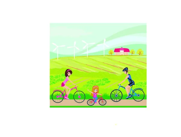 Bicicletta Una Giornata Sole — Vettoriale Stock